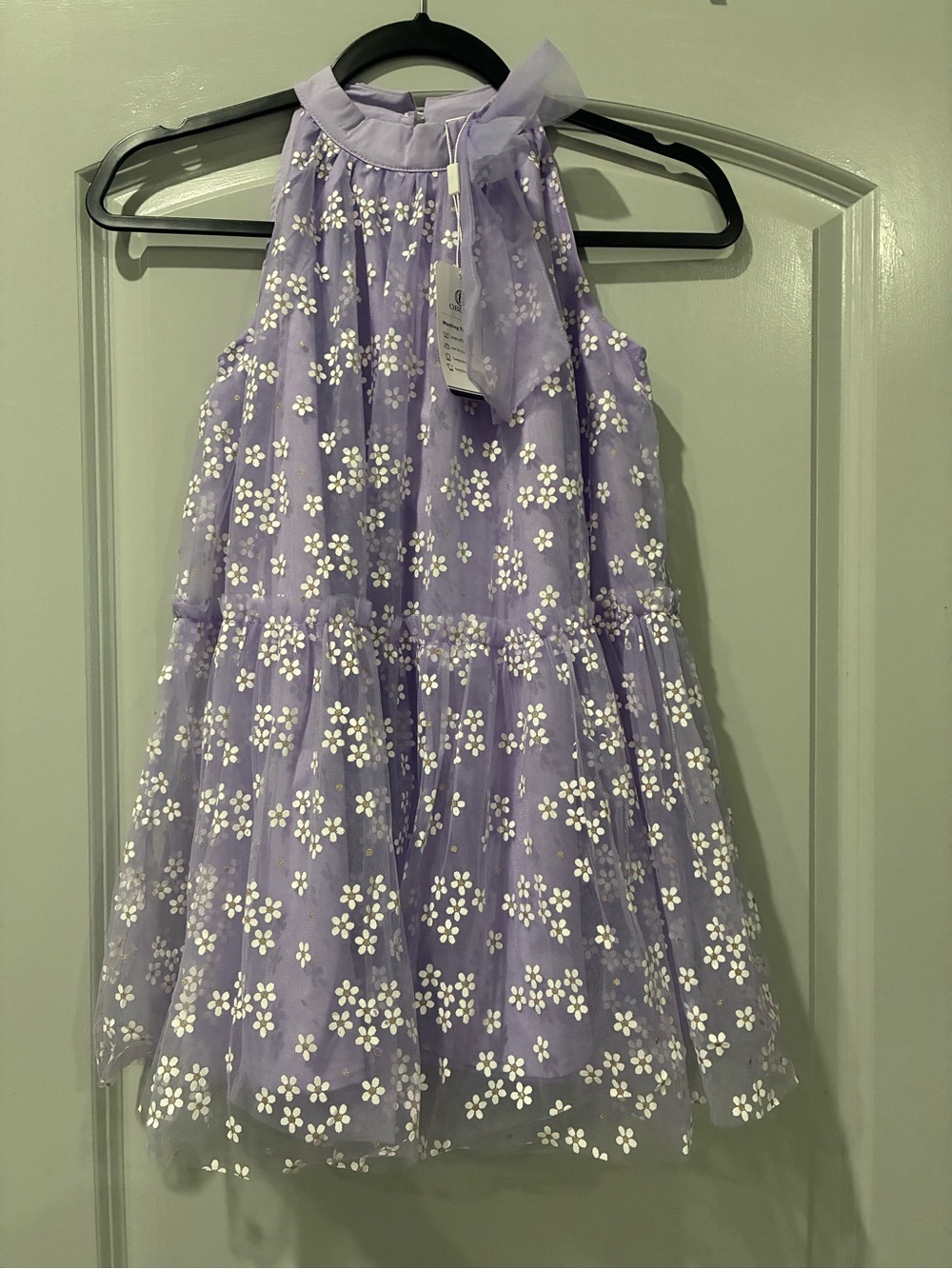 Girls' Lavender Floral Tulle Party Dress